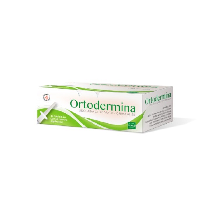 Ortodermina Crema 5% Lidocaina Anestetico 10 x 3 grammi