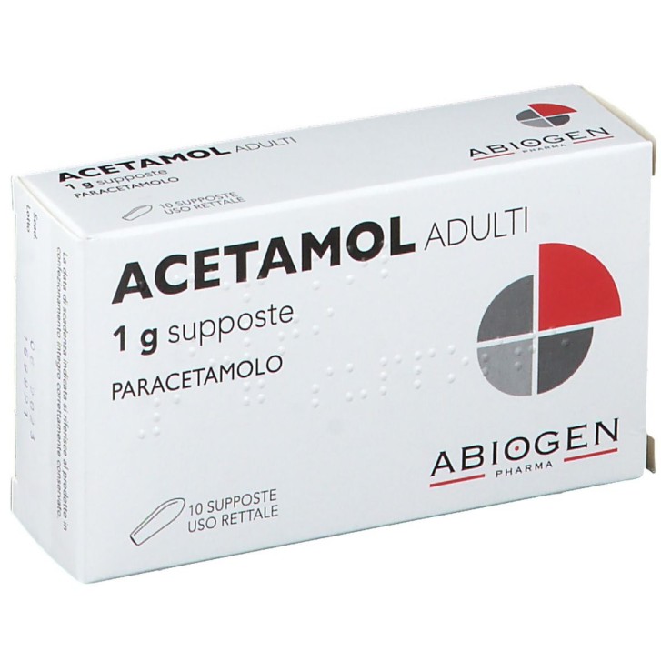 Acetamol 1 gr Adulti Paracetamolo 10 Supposte