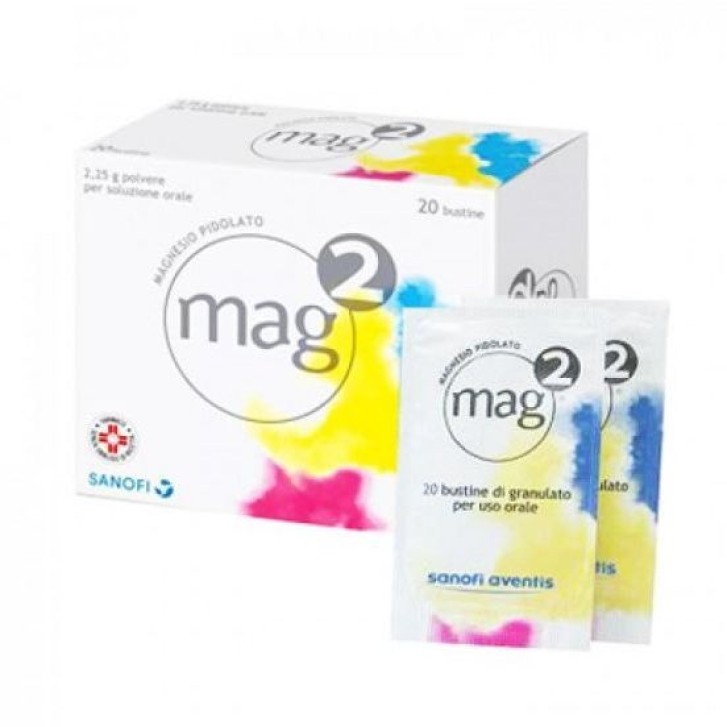 Mag2 con 2,25g Magnesio Pidolato Aroma Limone 20 Bustine