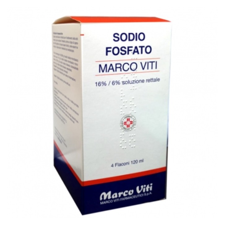 Sodio Fosfato Marco Viti 16% - 6% Soluzione Rettale Adulti 4 Flaconi 120 ml