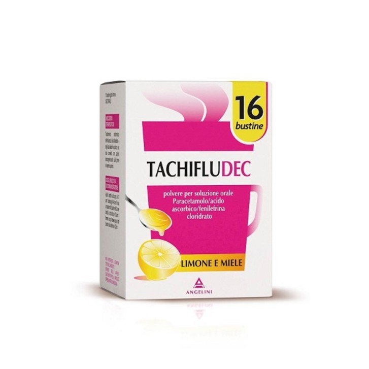 Tachifludec Paracetamolo Influenza Limone e Miele 16 Buste