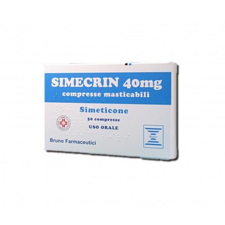 Simecrin 40 mg Simeticone Meteorismo 50 Compresse Masticabili