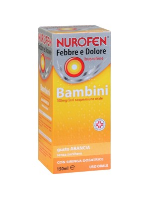 Nurofen Febbre e Dolore Bambini 100 mg/5 ml Gusto Arancia 150 ml