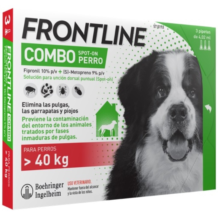 Frontline Combo Soluzione Spot-On Cani Taglia Gigante 40-60 kg 4 Pipette Monodose