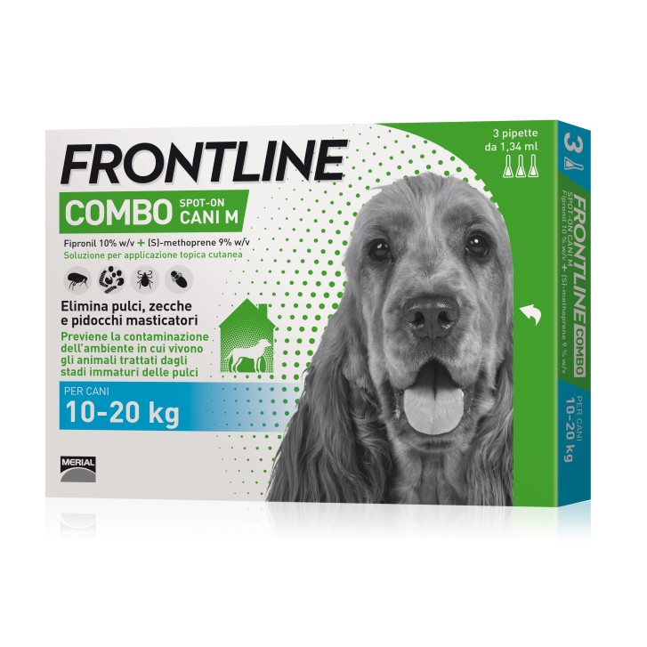 Frontline Combo Soluzione Spot-On Cani Taglia Media 10-20 kg 3 Pipette Monodose