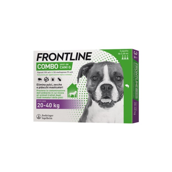 Frontline Combo Soluzione Spot-On Cani Taglia 20-40 kg 3 Pipette Monodose