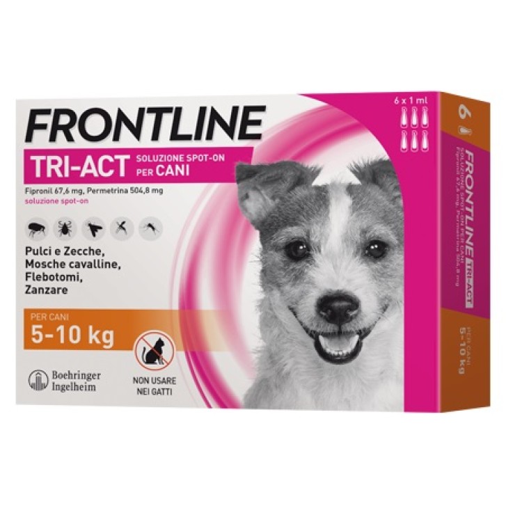Frontline Tri-Act Soluzione Spot-On Cani 5-10 kg 3 Pipette Monodose