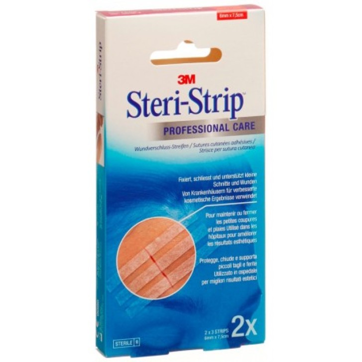 3M Steri-Strip Skin Cerotto per Sutura 6 x 75 mm 2 Strisce