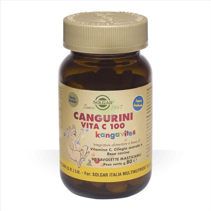 Solgar Cangurini Vita C 100 Integratore Vitamina C Bambini 100 Compresse Masticabili