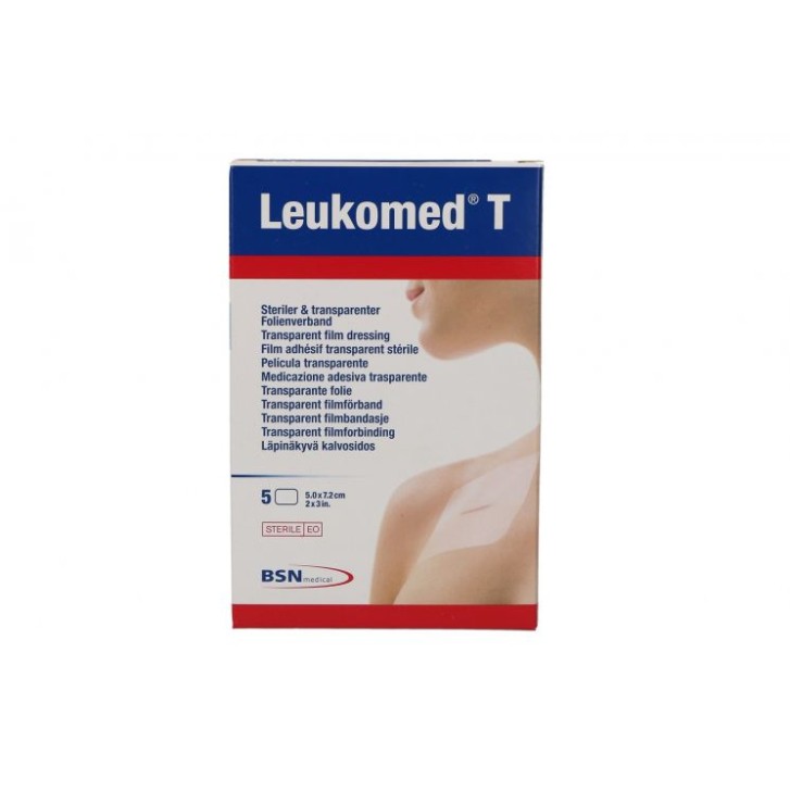 Leukomed T Medicazione Adesiva Trasparente 7,2 x 5 cm 5 Pezzi