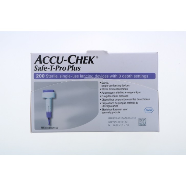 Accu-Chek Safe-T-Pro Plus Pungidito 200 Pezzi