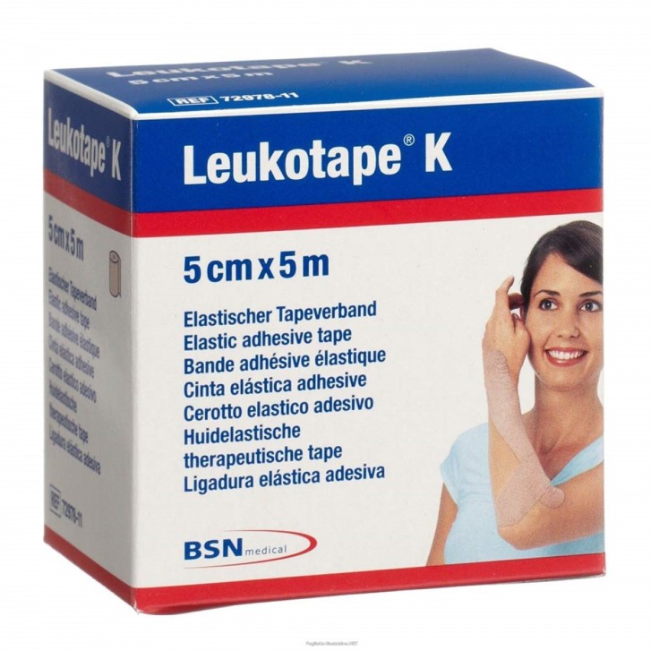 Leukotape K Cerotto Elastico per Taping 5 x 5 cm Carne