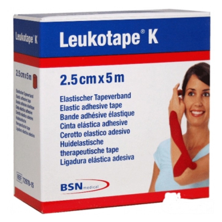 Leukotape K Cerotto Elastico per Taping 5 x 2,5 cm Rosso