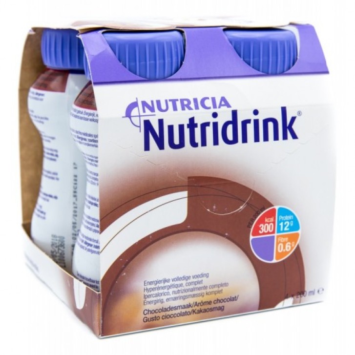 Nutridrink  Integratore Nutrizionale Gusto Cioccolato 4 x 200 ml