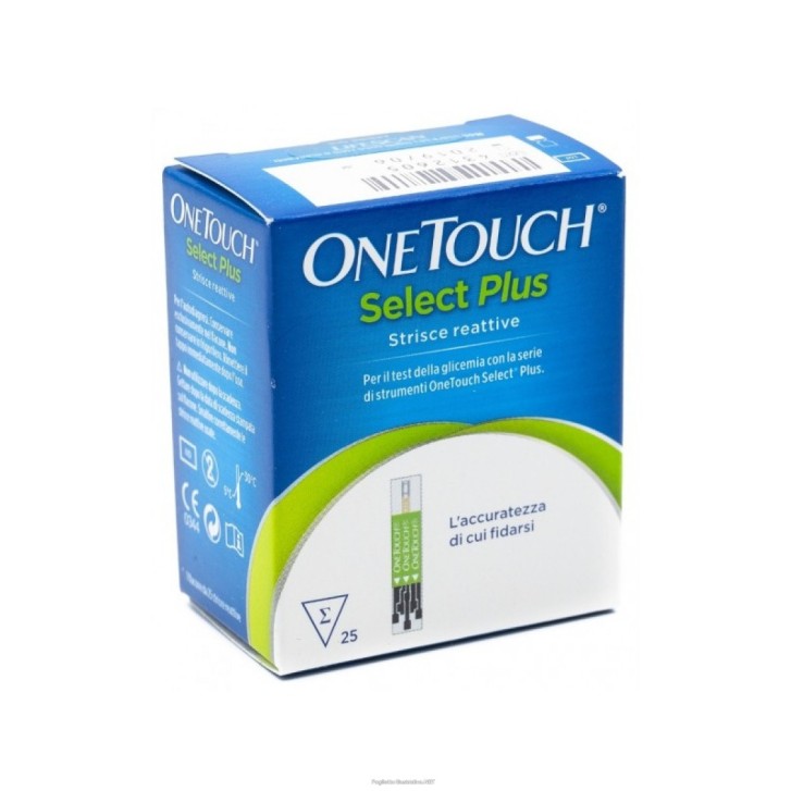 One Touch Select Plus Strisce Reattive per Glicemia 25 Pezzi