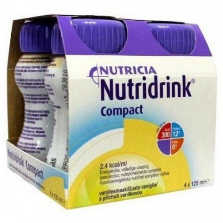 Nutridrink Compact Integratore Nutrizionale Gusto Vaniglia 4 x 125 ml