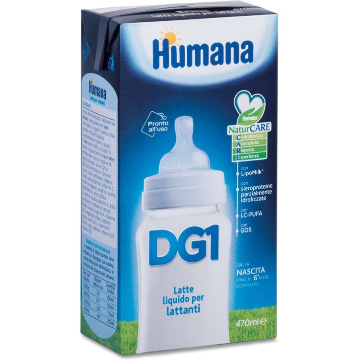 Humana DG1 Latte Liquido Per Lattanti, 470ml : : Alimentari e cura  della casa
