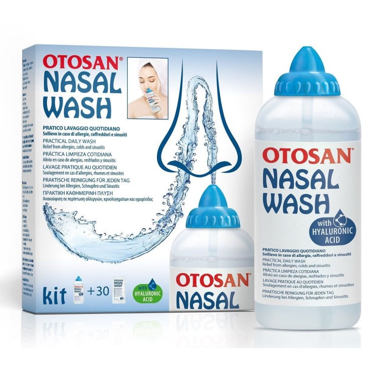 Otosan Nasal Wash Kit Lavaggio Naso Flacone Irrigatore + 30 Bustine Predose