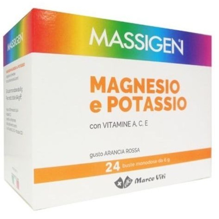 Massigen Magnesio e Potassio Viti 24 Bustine - Integratore Alimentare