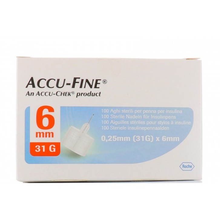 Accu-Chek Ago Accu-Fine G31 6 mm Ago per Penna Insulina 100 Pezzi