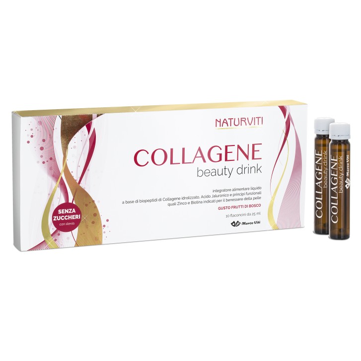 NaturViti Collagene 10 Flaconicini 25 ml - Integratore Capelli e Unghie Capelli