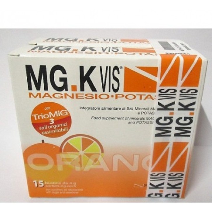 MG K Vis Magnesio e Potassio Arancia 15+15 Bustine - Integratore Sali Minerali