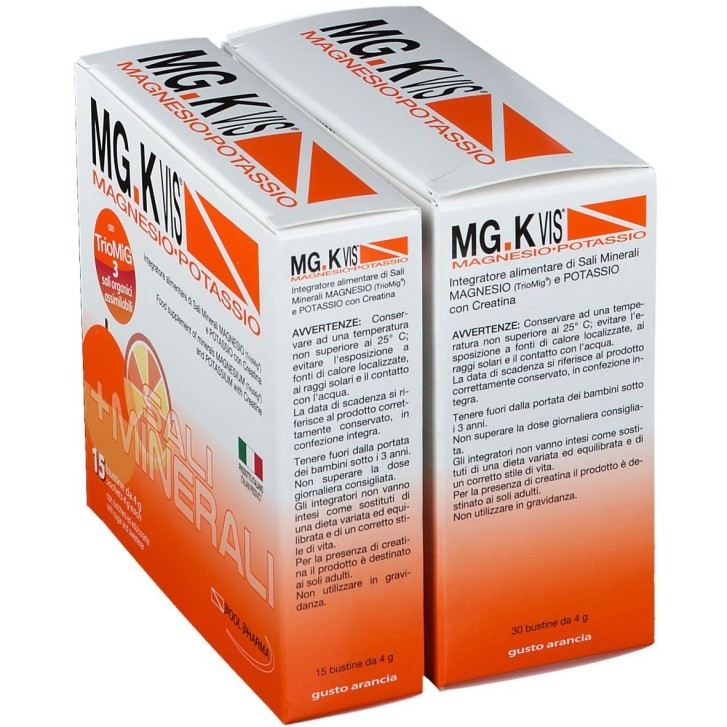 MG K Vis Magnesio e Potassio Orange 30 + 15 Bustine - Integratore Sali Minerali