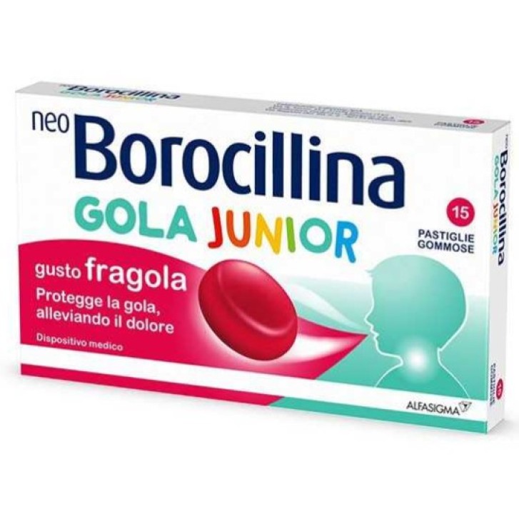 NeoBorocillina Gola Junior 15 Pastiglie Gommose Fragola