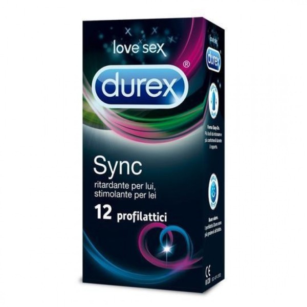Durex Sync 12 Profilattici Ritardanti e Stimolanti