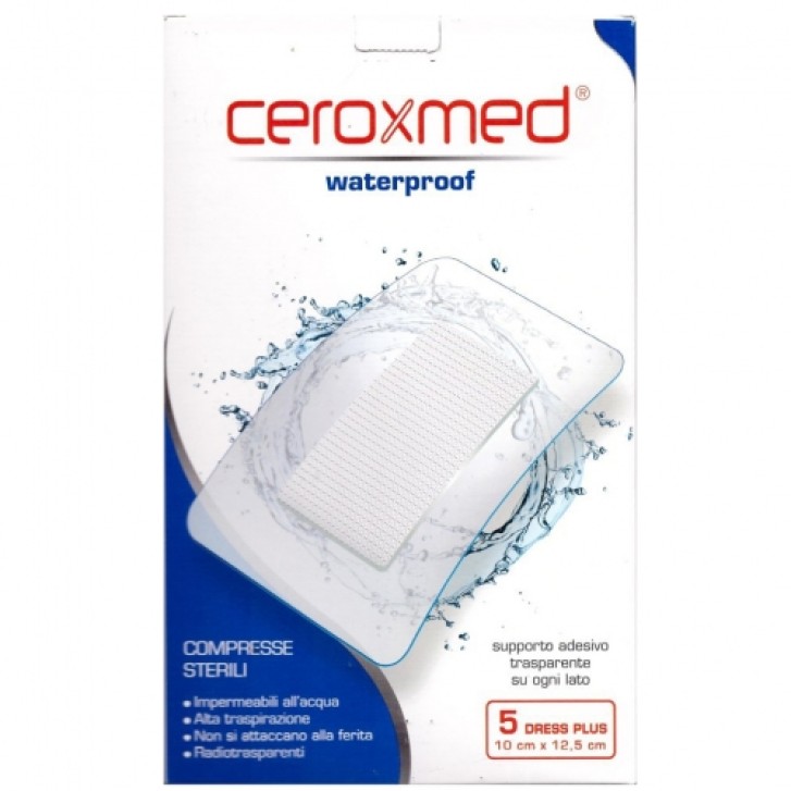 Ceroxmed Waterproof Silver Cerotti Resistenti all'Acqua 10 x 12,5 cm 5 Pezzi