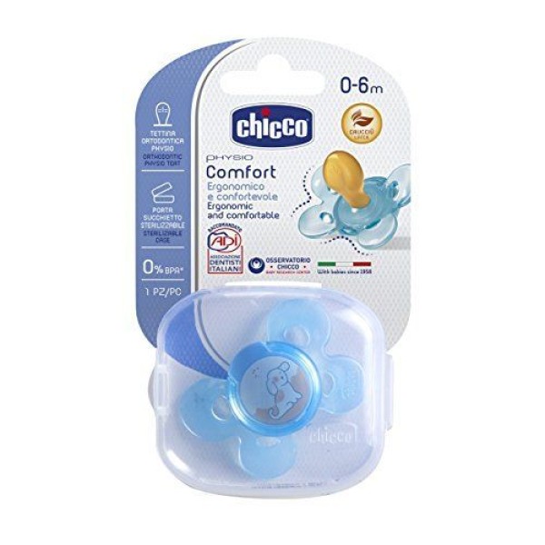 Chicco Succhietto Compact Silicone Boy 0 - 6 mesi 2 Pezzi