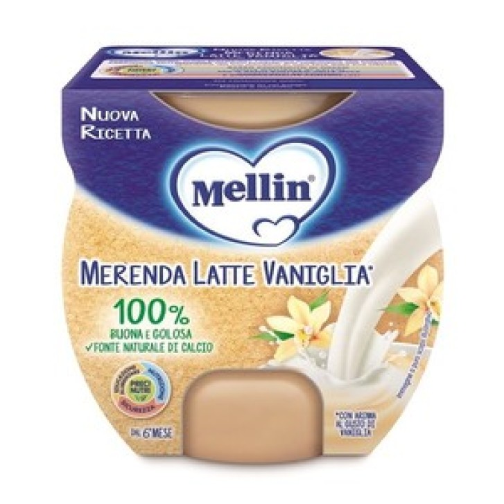 Mellin Merenda Latte e Vaniglia 2 x 100 grammi