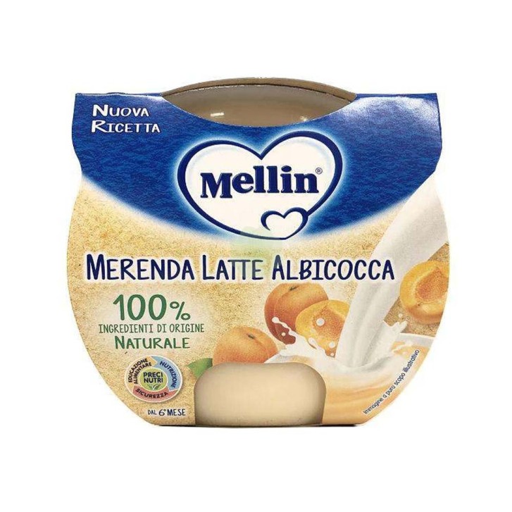 Mellin Merenda Latte e Albicooca 2 x 100 grammi
