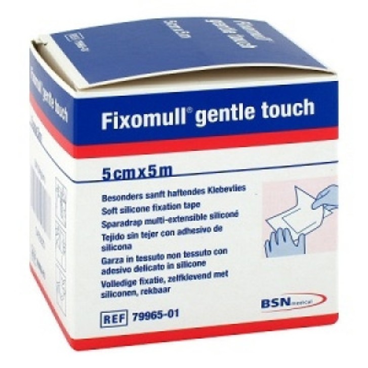 Fixomull Gentle Touch Benda di Fissaggio Ritagliabile 5 m x 5 cm