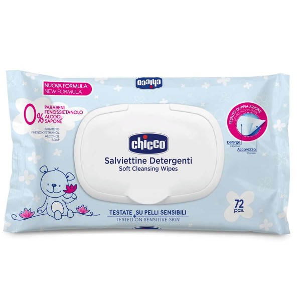 Chicco Cosmetic Salviettine Detergenti con Plaquette 72 Pezzi