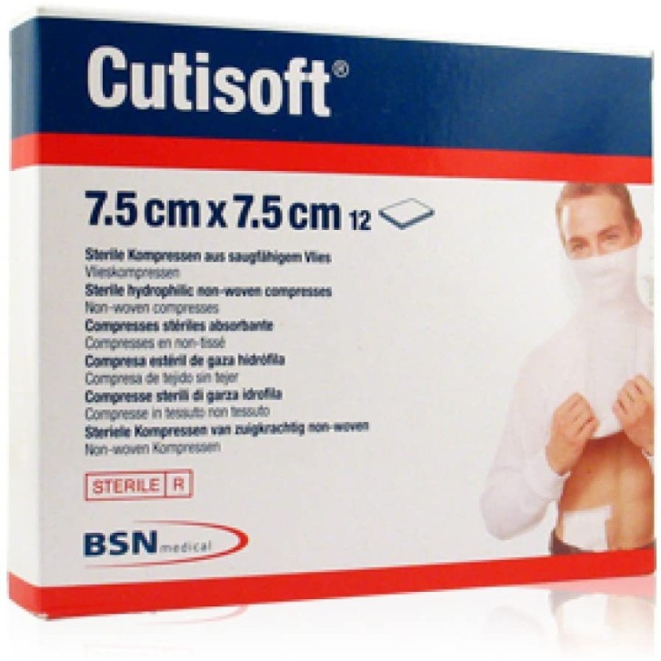 Cutisoft Compresse Sterili di Garza Idrofila TNT 7,5x7,5 cm 12 Pezzi