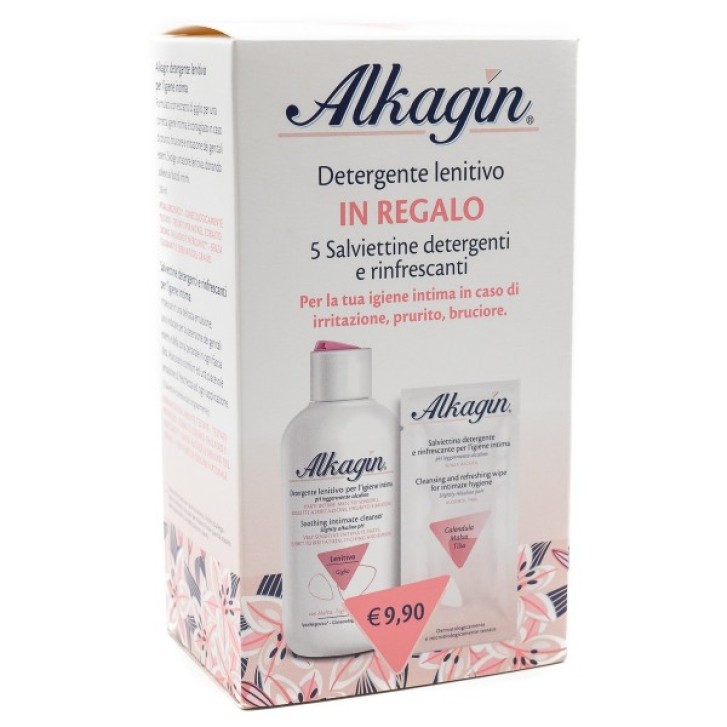Alkagin Detergente Lenitivo con pH7 250 ml con 5 Salviette Detergenti