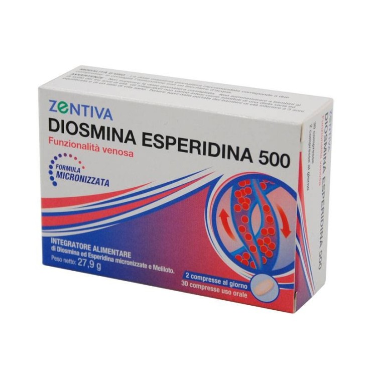 Diosmina Esperina Zentiva 500 mg 30 Compresse - Integratore Vene