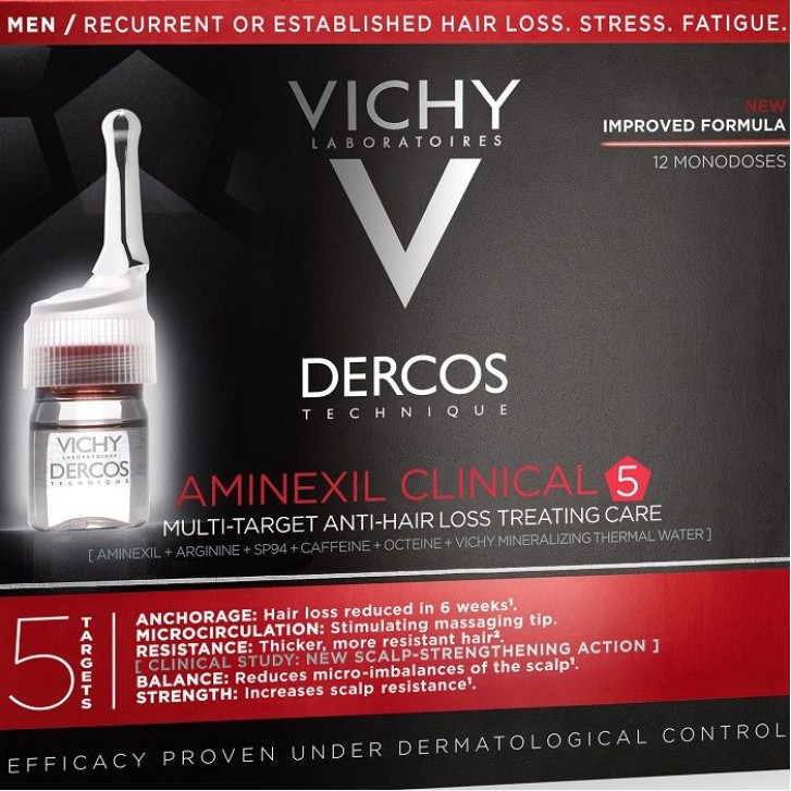 Vichy Dercos Aminexil Intensive 5 Trattamento Anticaduta Uomo 12 Fiale 6 ml