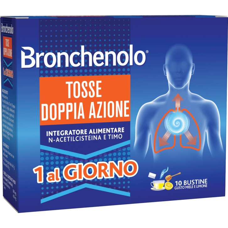 Bronchenolo Tosse Doppia Azione 10 Buste - Integratore per la Tosse