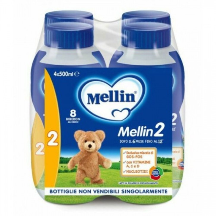 Mellin 2 Latte Liquido 4 x 500 ml