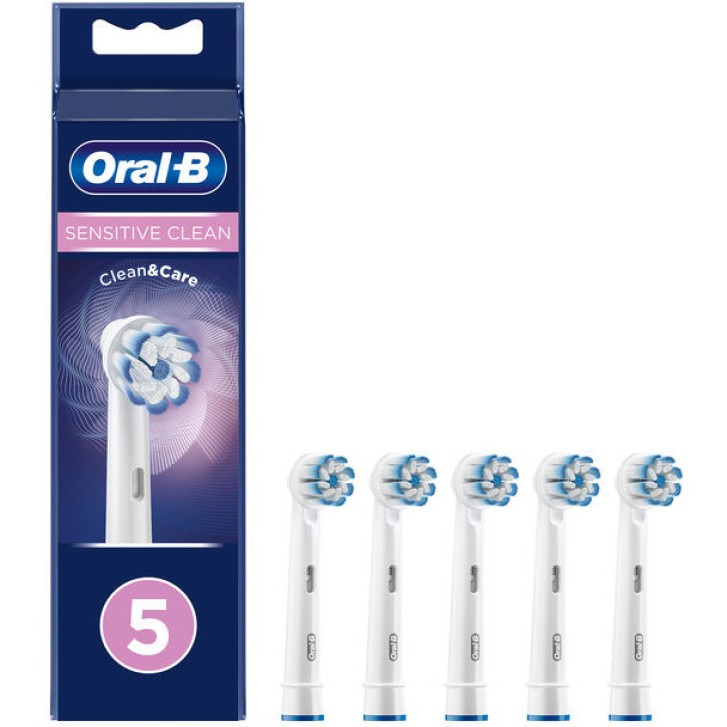 Oral-B Refill EB-50-5 Sensitive Clean Testine di Ricambio 5 Pezzi