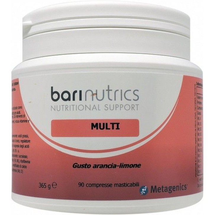 Barinutrics Multi Gusto Arancia - Limone 90 Compresse Masticabili - Integratore Vitamine e Minerali