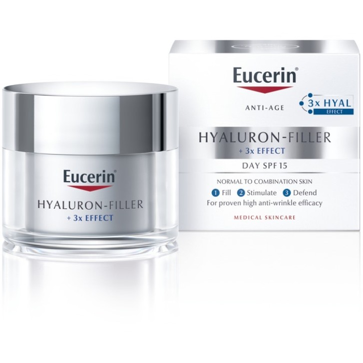 Eucerin Hyaluron Filler SPF 15 Crema Giorno Antirughe per Pelli Secche 50 ml