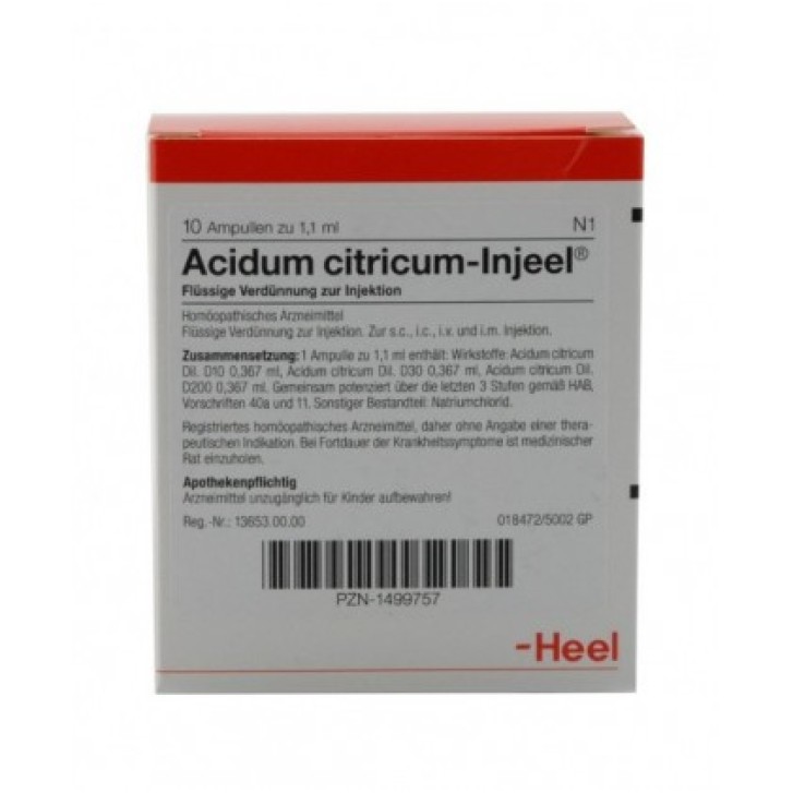 Guna Heel Acidum Citricum-Injeel 10 Fiale - Rimedio Omeopatico