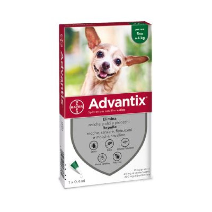 Advantix Spot-On Cani fino a 4 kg 1 Pipetta Monodose