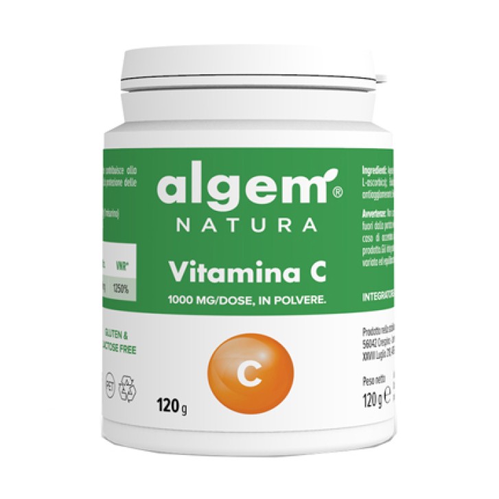 Vitamina C 1000 mg Polvere Algem Natura 120 grammi - Integratore Alimentare