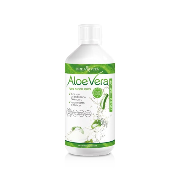 Erba Vita Aloe Vera Succo 100% 500 ml - Integratore Depurativo
