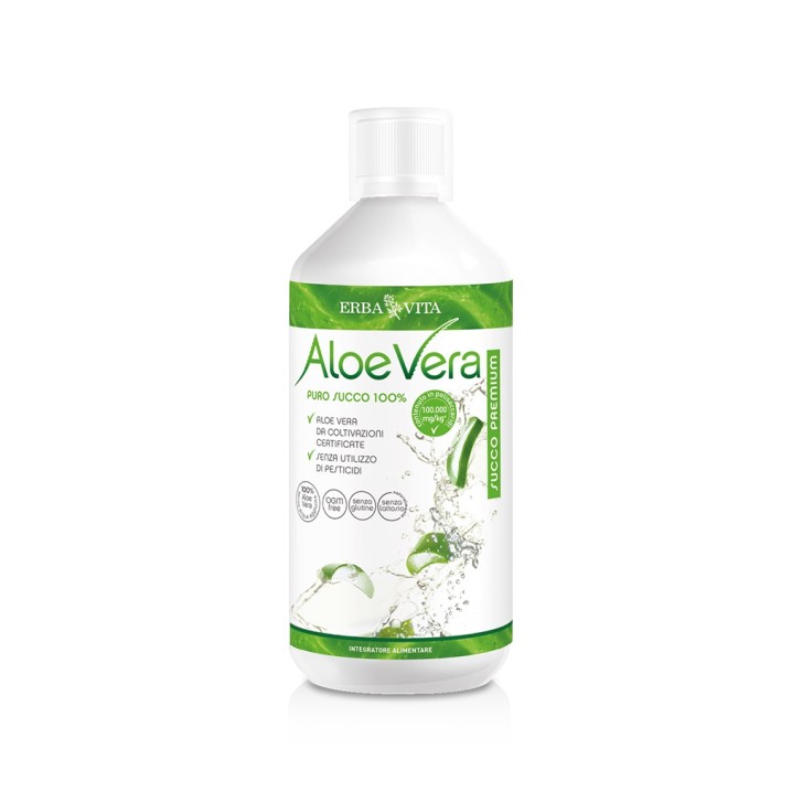 Erba Vita Aloe Vera Succo 100% 1000 ml - Integratore Depurativo