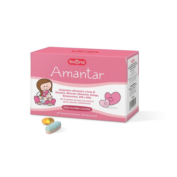 Buona Amantar 20 Compresse + 20 Capsule - Integratore per Allattamento e Stanchezza